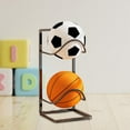 thumbnail image 3 of Lijie Basketball Ball Storage Rack Shelf 2 Layer Iron Bracket Multipurpose Ball Holder black, 3 of 6