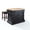 Black, variant on Crosley Furniture Oxford Kitchen Island W/Square Seat Stools