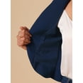 thumbnail image 5 of INSPIRE CHIC Women's Work Blazer Shawl Collarless Open Front Cropped Cardigan XS Dark Blue, 5 of 6