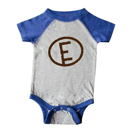 

Inktastic Branding Iron Letter E Monogram Gift Baby Boy or Baby Girl Bodysuit