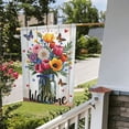 thumbnail image 4 of Welcome Spring Summer Garden Flag Floral Bouquet In Mason Jar Double Sided 12x18 Inch Yard Flag Outdoor Decoration Butterfly House Decor Small Yard Farmhouse Patriotic Holiday Gifts, 4 of 7