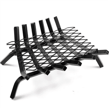 Steel Retainer Ember for Fireplace Grates 7.5x11.8in, Heavy Duty Solid Steel, Add Support to Fire Logs on Grate, Black