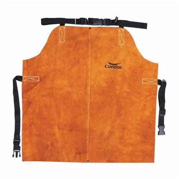 Condor Welding Apron, Leather, 24 in Length, Brown, Universal 4KXH2