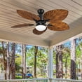 thumbnail image 4 of Dextrus 52 inch Tropical Ceiling Fans with LED Light and Remote, Fan Light with Memory Function, 3 Speed & Lights Colors Changing, 5 blades, 4 of 13