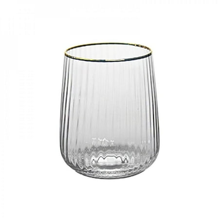 

Vertical pattern glass 450ml / 520ml crystal glass cafe bar kitchen bar counter Japanese gold vertical cup household goods