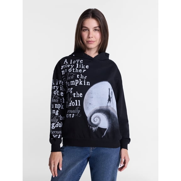 Disney Nightmare Before Christmas Women's Halloween Fleece Hoodie, Sizes XXS-XXL