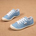 thumbnail image 6 of Pandaie Women's Wide Canvas Sneakers Arch Support Low Top Walking Shoes Washed Fashion Flat Tennis Shoe for Everyday Walks & Casual Outfits Blue 7, 6 of 9