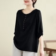 thumbnail image 4 of Raeneomay Oversized T Shirts for Womens Women's Spring Summer Casual Short Sleeve Round-Neck Solid Color Loose One Size Blouse Tops, 4 of 5