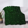 thumbnail image 3 of Zufioo Green Sparkling Print Horizontal Flannel Blanket, Anti-wrinkle, Anti-shrinkage, Anti-allergic Plush Blanket, Household Items Suitable for Bedroom-40"x30", 3 of 6