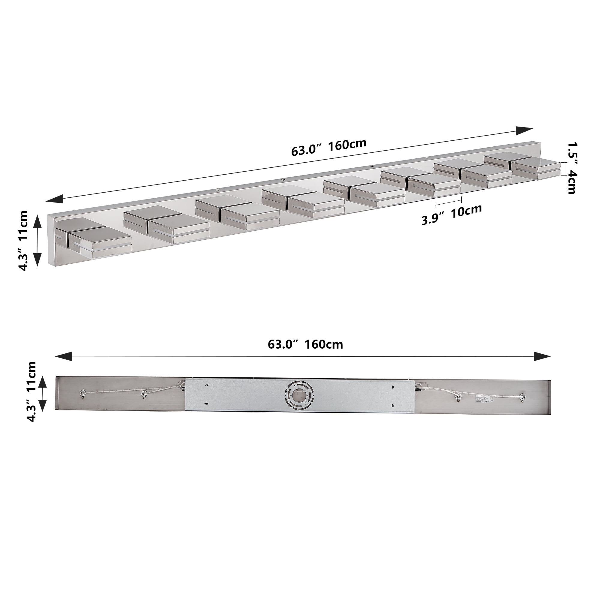Miniyam 8-Lights LED Vanity Light, Modern Wall Sconce for Bathroom Over Vanity Mirror, Dimmable Light Fixture, Chrome