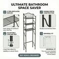 thumbnail image 2 of Nola Home Over The Toilet Storage Shelf, 3-Tier Space Saver Bathroom Shelves, Freestanding Metal Organizer, Black, 2 of 5