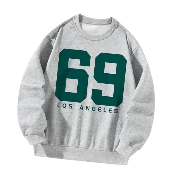 Camisa con cuello redondo, jersey, Tops, calle, ropa deportiva, sudadera para mujer M Yuyangstore Jersey de manga larga