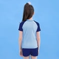 thumbnail image 6 of GYRATEDREAM Girls Swimsuits Two Piece Rash Guard Set Short Sleeve Bathing Suit Liner Swimwear with UPF 50+ Sun Protection for 8-14Y Blue, 6 of 7
