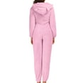 thumbnail image 4 of UQJfacai Womens Fleece Onesies Pajamas Jumpsuit Warm Sherpa Romper Sleepwear One Piece Zipper Cat Ear Hooded Playsuit Loungewear, 4 of 9