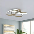 thumbnail image 2 of Aiwen Simple Geometric Linear Modern Farmhouse Flush Mount Ceiling Lamp Gold, 2 of 10