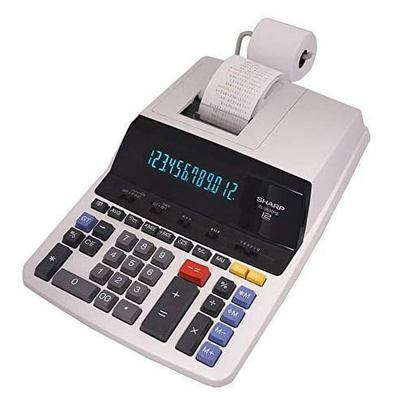 Sharp EL-2630PIII Printing Calculator with 12-Digit Fluorescent Display, Black/Red