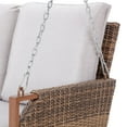 Better Homes & Gardens Davenport Patio Wicker Swing with Beige Cushions