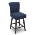 thumbnail image 5 of Maddie Home 27.25" Fabric Counter Swivel Barstool in Indigo Blue (Set of 2), 5 of 5