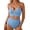 07 Sky Blue, variant on Womens Swimsuits Seashell Textured Bikini Sets High Waisted Two Piece Bathing Suits with Stitching Ribbon Shell Decoration