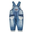thumbnail image 2 of KIDSCOOL SPACE Baby Girls Easy Diaper Changing Snap Legs Whale Embroidered Denim Overalls,Blue,9-12 Months, 2 of 6