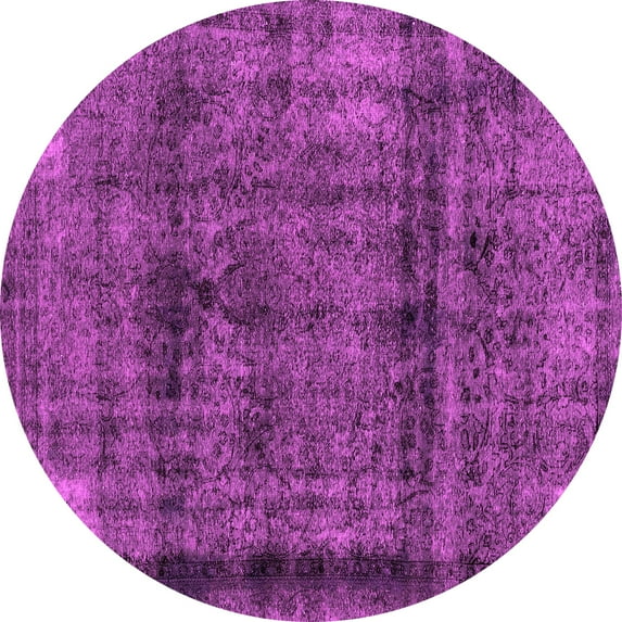Ahgly Company Indoor Round Abstract Pink Modern Area Rugs, 8' Round