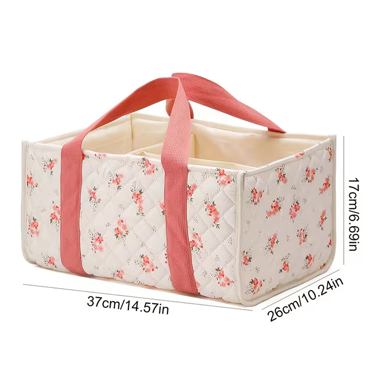 HUISZJ Diaper Caddy Organizer, Portable Storage Basket with Adjustable Divider, Large Capacity Baby Diaper Bag for Travel Outdoor (A)