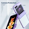 thumbnail image 3 of for Samsung Galaxy Z Flip 5 Case, Stylish Slim Crystal Clear PC Back + TPU Silicone Case Anti-fingerprint Shockproof Phone Cases for Samsung Galaxy Z Flip 5 5G, Purple, 3 of 5