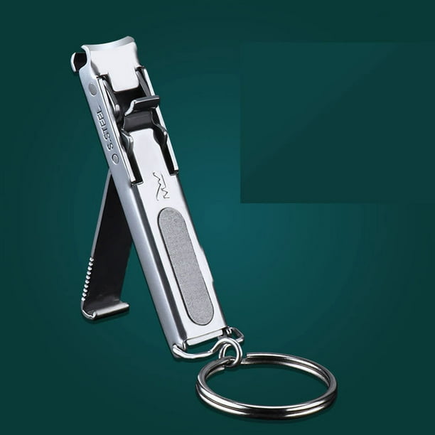 Cortaúñas Plegable de Acero Inoxidable con Cerradura y Lima | Herramienta Profesional de Manicura y Pedicura para Hombres y Mujeres | Compacto y Portátil para Viajes