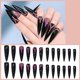 thumbnail image 3 of Uñas postizas de cobertura total con presión larga para mujeres y niñas (3 cajas, 24 piezas cada una) 1091, 3 of 6