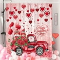 thumbnail image 3 of Valentines Shower Curtain, Happy Valentine''s Day Shower Curtain for Bathroom, Valentine Shower Curtain Romantic Lover Couples Shower Curtain Falling Red Heart Shower Curtain Set with Hooks, 72X72inch, 3 of 6