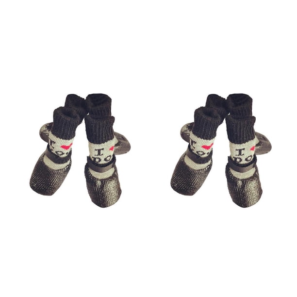 Methold 4 piezas de zapatos para mascotas, botas para la lluvia y la nieve, conjunto de calcetines antideslizantes impermeables con suela de goma, Type2 NO2 Methold CBP376646