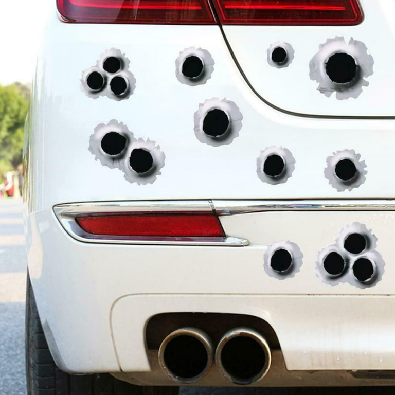 Car Side Stickers 3D Bullet Hole Funny Decals Auto Motorcycle Decoration  Sticker Car Styling For Adesivi