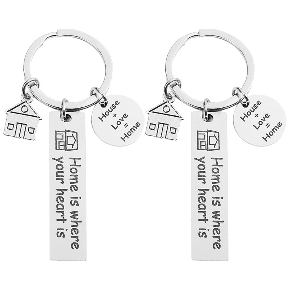 2PCS TO MY SON Birthday Gift Keychains Stainless Key Rings Pendant Ornaments 