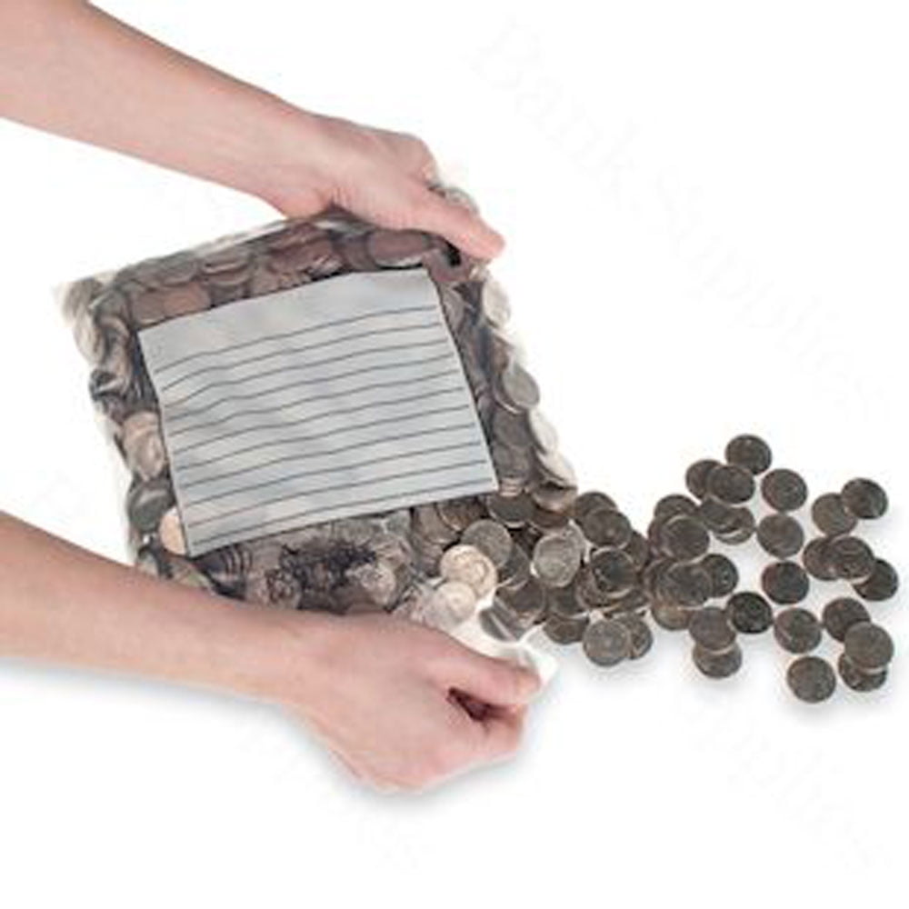 Perforated Coin Bags White Block 9.5 x 9 500/case