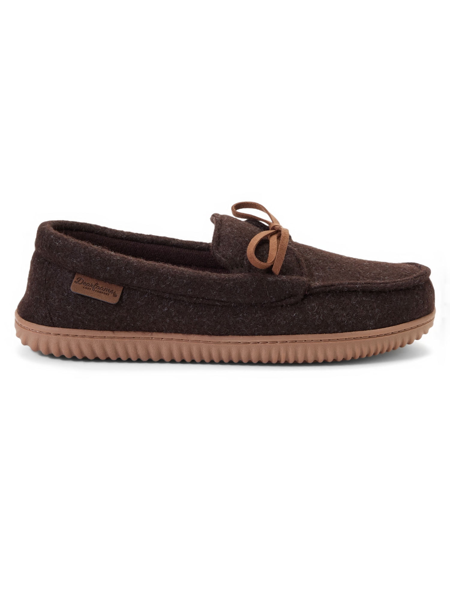 Dearfoams Cozy Comfort Men's Conrad Tie Moccasin Slippers