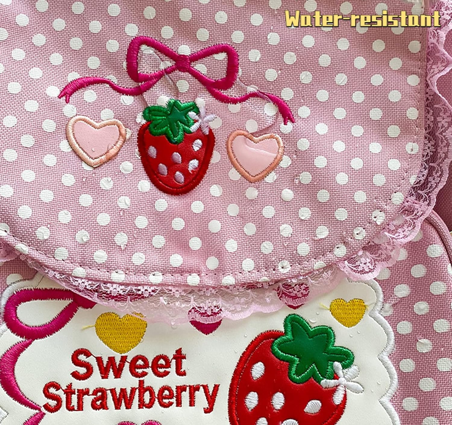 Strawberry Pink Kawaii Backpack Bag Purse New Tags Strawberry Backpack - Personalized Cottegecore Pink Book Bag  main image 2