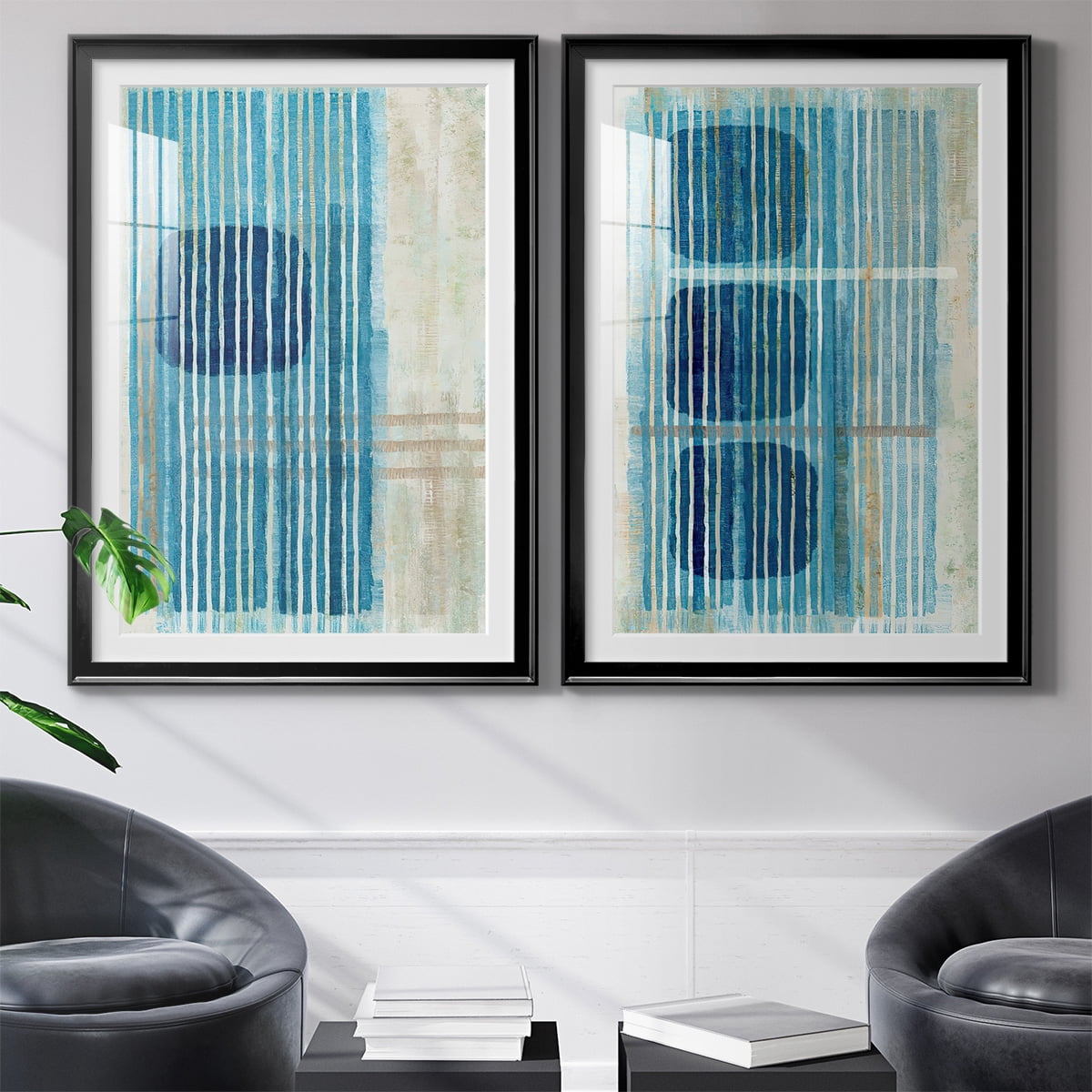 Wexford Home Blue Blue Horizon I Premium Framed Print, 30.5" x 42.5" - Ready to Hang, Black (Set of 2)