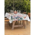 thumbnail image 4 of 60x102 Inch Outdoor Tablecloth with Umbrella Hole Zipper Rectangle Flowers Butterfly Rectangular Tablecloths Outside Waterproof Simple Watercolor Botanical Flowers Patio Table Cover for Picnic Party, 4 of 8
