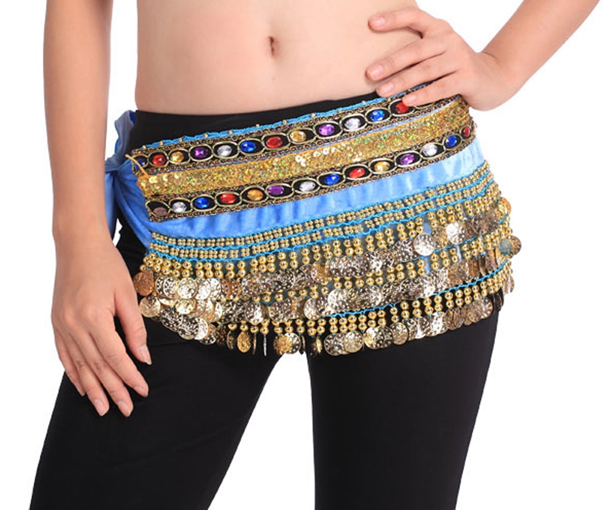 BellyLady Belly Dancing Velvet Hip Scarf, Belly Dance Skirt WrapLake
