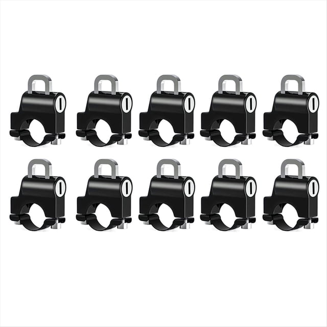 10 Piezas de Bloqueo Antirrobo para Casco de Motocicleta, Montaje en Manillar, Bloqueo de Seguridad de Metal para Motocicleta Eléctrica de 22 mm A 24 mm con Juego de Llaves