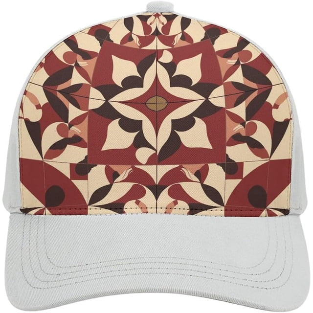 Light Beige and Red Baseball Cap Classic Golf Cap Soft Dad Hat Multicolor Adjustable Low Profile Hat Unisex