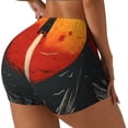 thumbnail image 2 of Kdxio Retro Space Rocket Launch Print Workout Shorts for Women Seamless Soft Smooth Gym Yoga Scrunch Active Shorts, 2 of 5
