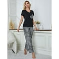 thumbnail image 3 of Wedesay Women's Plaid, Soft Lounge Sleepwear Sets, Multicolor, 1-Pack, 3 of 7