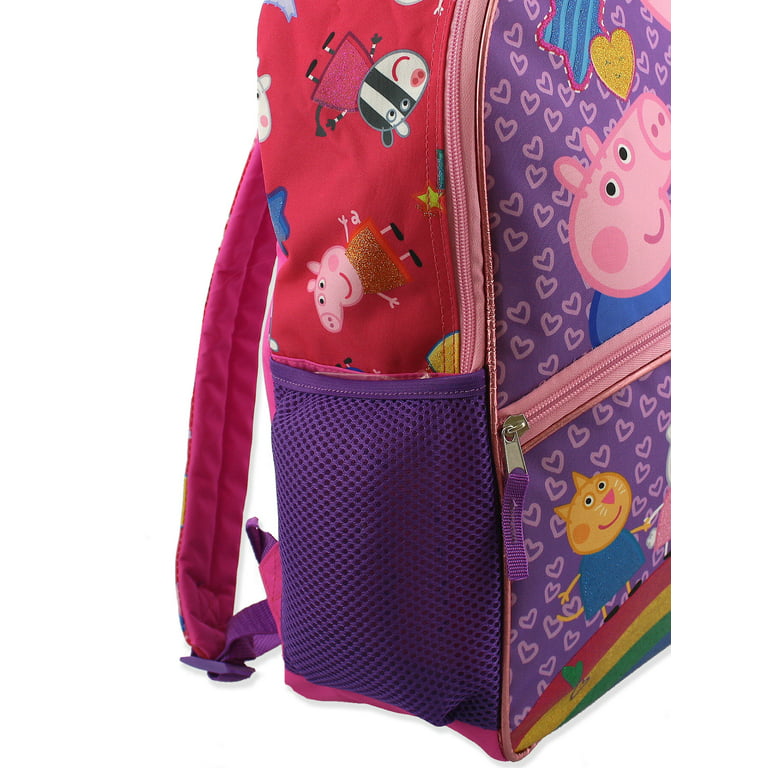 Peppa Pig Girls 5 piece Backpack and Lunch Bag School Set