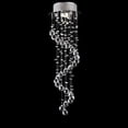 thumbnail image 1 of Lámpara colgante de cristal en espiral doble, placa de acero inoxidable cromada con cristal K9 para bar y pasillo (diámetro de 7,9 pulgadas x alto de 25,2 pulgadas), 1 of 5