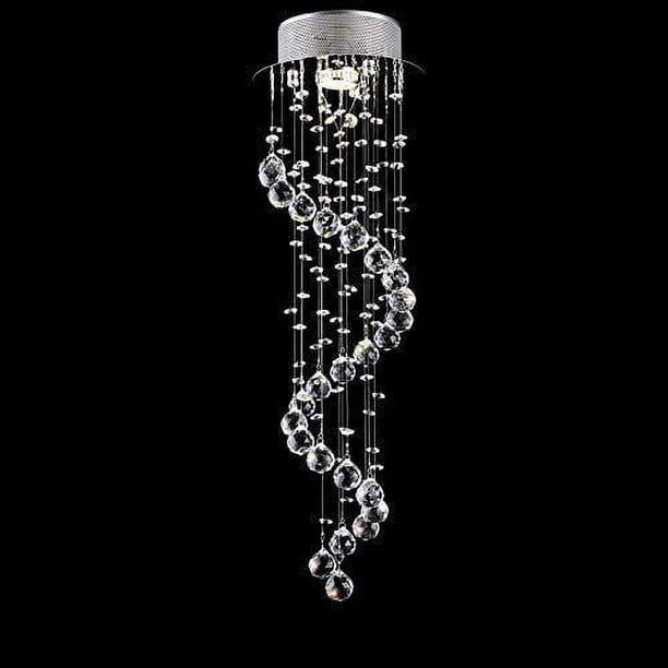 Colgante de cristal de lujo Crafts, candelabro moderno con forma de gota de lluvia con acabado cromado para pasillos, sala de estar, luminaria de altura que garantiza un rendimiento superior a prueba