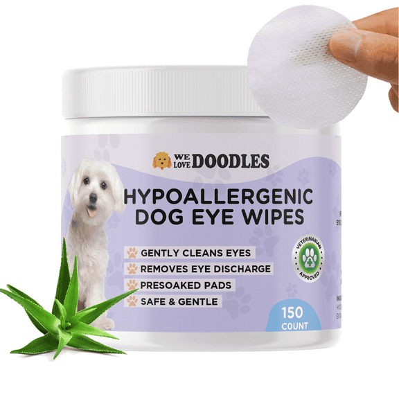 We Love Doodles Dog Eye Wipes - Gently Clean Eyes with Pre-Soaked Pet Eye Wipes Pads & Safe Dog Eye Cleaner - Effective Dog Tear Stain Remover (150 PCS
