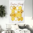 thumbnail image 4 of Honey Bee Tapestry, Geometric Interpretation of a Honeycomb and Flies, Wall Hanging for Bedroom Living Room Dorm Decor, 60W X 80L Inches, Earth Yellow Mustard Dark Rosewood White, by Ambesonne, 4 of 5