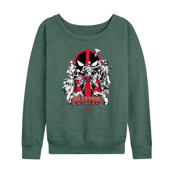 Marvel - Deadpool Variants Lightweight French Terry Wide Neck Long Sleeve Graphic Shirt
