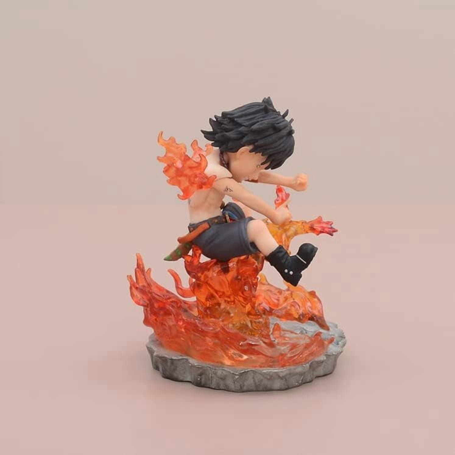 Newly Mini Figures, Luffy Zoro Doflamingo Mihawk Boa Hancock Sabo Statue Figure 12CM/4.7INCH Action Figures Cartoon Toys Anime Collection Decoration (Ace)